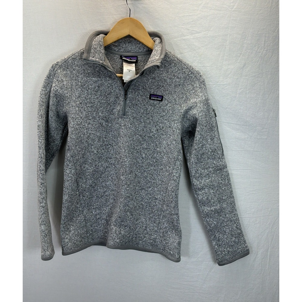 Patagonia Better Sweater Women's Sz XS Gray 1/4 Zip Fleece Mock Neck Hiking Camp